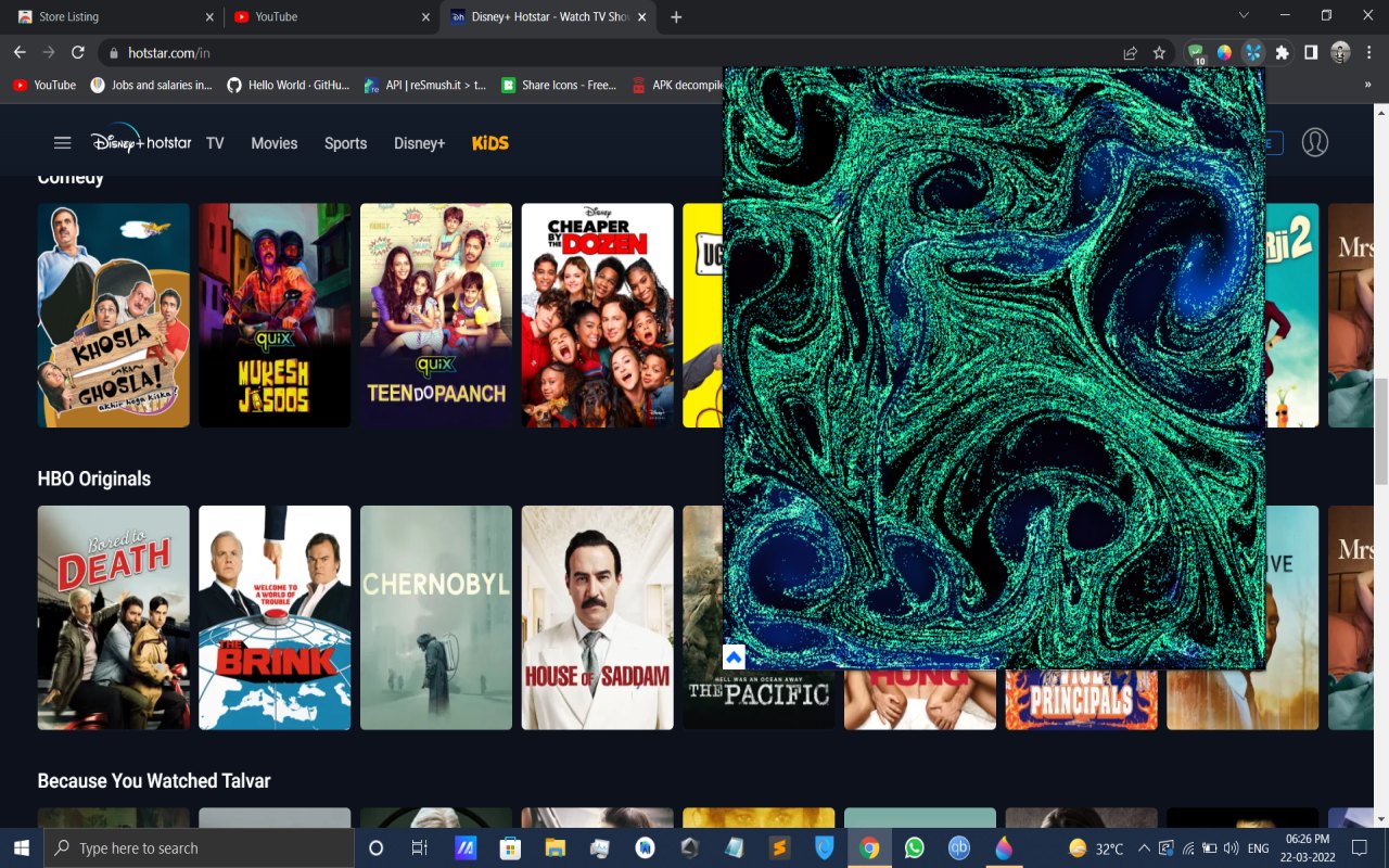 Over a streaming site